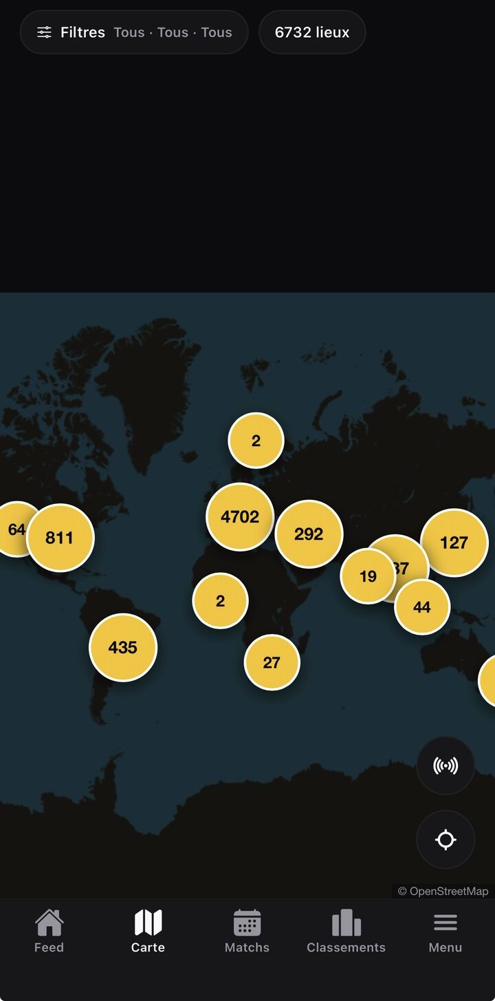 Capture d'écran AwayHopper — Carte des enceintes
